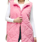 Nadorine Women Fall Reversible Vests Coat Sleeveless Sherpa Fleece Jacket