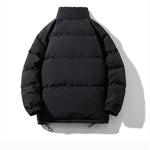 KZZ Solid Thickened Zipper Drawstring Cotton Jacket, Cold Weather Gear