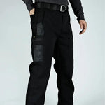 KZZ Men's Solid Print Pocket Zipper Waterproof Tactical Work Pants