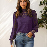 Nadorine Lace Tops  with Separable Camisole Sexy Blouses Shirts 2 PCS Set