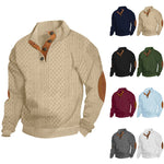 KZZ Men's Colorblock Jacquard Button-Front Sweatshirt