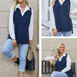 Nadorine Sweater Vest Women Sleeveless V Neck Oversized Pullover