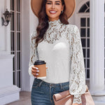 Nadorine Lace Tops  with Separable Camisole Sexy Blouses Shirts 2 PCS Set