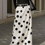 Loose Elasticity No Belt Pockets Polka-Dot Skirts Bottoms