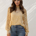 Nadorine Lace Tops  with Separable Camisole Sexy Blouses Shirts 2 PCS Set