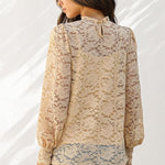 Nadorine Lace Tops  with Separable Camisole Sexy Blouses Shirts 2 PCS Set