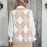 Nadorine Sweater Vest Women Sleeveless V Neck Oversized Pullover