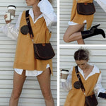 Nadorine Sweater Vest Women Sleeveless V Neck Oversized Pullover