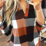 Tetris Plaid V neck Shirt