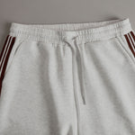Retro Sporty Webbing Grey-white Half-zip Sweatshirt And Wide-leg Pants Set