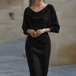 Lydia | Draped batwing-sleeve midi dress