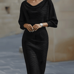 Lydia | Draped batwing-sleeve midi dress