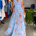 Jessica | Elegant Sleeveless V-neck Floral Print Dress