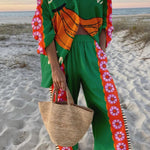 Funny banana print two piece set