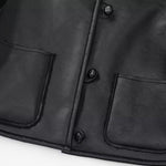 Thick Lapel Velvet Imitation Leather Jacket