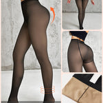 High Waist Translucent Tights Rip-Stop Pantyhose Sheer Stockings for Reinforced Toes