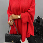 Remember Me Knit Crew Neck Poncho Loose Sweater