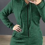 2 Pieces Outfit Long Sleeve Zip Up Drawstring Hoodie Coat and Casual Elastic Waist Seam Front Straight Leg Pants Set