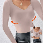 ChicMe ContourX V Neck Shapewear Seamless Tank High Strechy Long Sleeve Slim Fit Tops