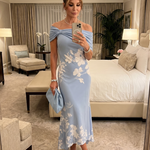 Cosma | Off Shoulder Midi Dress