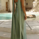 Margovil Strapless Tube Satin Maxi Dress
