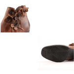 Juliette - Retro Handmade Floral Leather Solid Color Ankle Boots
