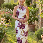 Zinnara | Halter Neck Floral Print Midi Dress