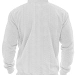 KZZ Men's Solid Zip Up Drop Shoulder Sweatshirt