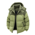 KZZ Winter Hooded Casual Fleece-Lined Men's Coat with Removable Hood