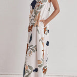 Margovil Tie Knot One Shoulder Floral Print Maxi Dress