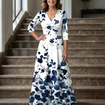 Celine | Cross Wrap Neck Midi Dress