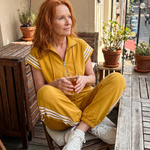 Lark™ | Zip Front Stripe Panel Jumpsuit