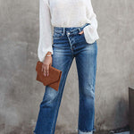 Margovil High Waist Straight Leg Ripped Denim Pants