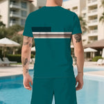 KZZ Men's short-sleeved shorts suit