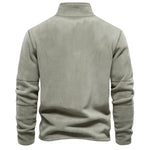 KZZ Men's Solid Half Zip Funnel Neck Polar Fleece Sweatshirt