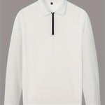 KZZ Men's solid color checkered casual suit, including long sleeved collar shirt and drawstring pants