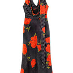 Margovil Cowl Neck Backless Floral Print Maxi Dress with Scarf