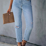 Margovil High Rise Distressed Ripped Skinny Jeans