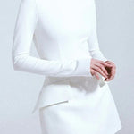 Margovil Mockneck Long Sleeves Waisted Mini Dress