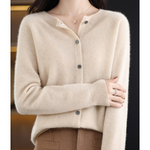 Mercy Cardigan for Women – Elegant Merino Wool & Soft Cardigan with Round Neck