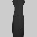 Loose Sleeveless Solid Color Split-side Shawl Collar Maxi Dresses