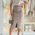 Light The Night Knit Satin Bow Detail Short Puff Sleeve Sweater