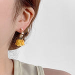 Orange Rose Earrings - Hannah
