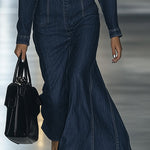 【24-hour shipping out】Casual Slim Fit Vintage Lace-up Long Sleeve Denim Maxi Dress
