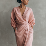 Kate | Women's Minimalist V-neck Linen Blend Maxi Dress