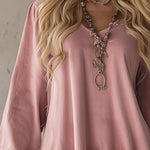 Retro Sporty Style Checkered Trim Powder Pink Sweatshirt Mini Dress