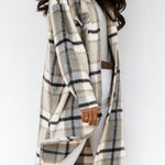 Lapel Single-breasted Double-pocket Plaid Coat