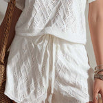 Boho White Openwork Knit Two-Piece Set
