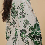 Unique Print Button Down Long Sleeve Shirt Maxi Dress