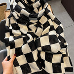 Simple Fashion Contrast Color Plaid Printed Scarf